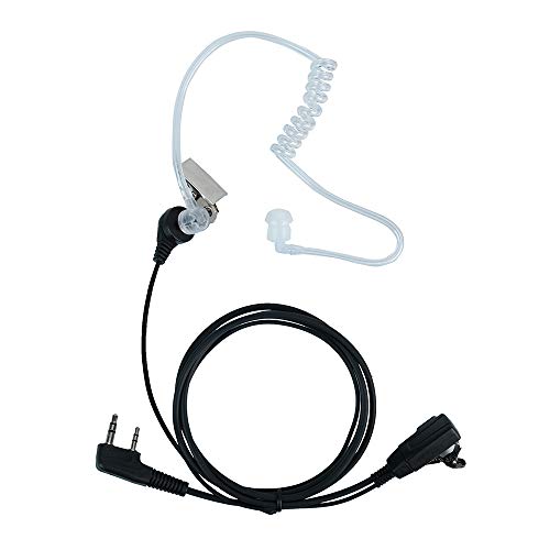 Tube Earpiece Compatible with Baofeng UV-5R | 1-Pack, K1 2-pin, acoustic tube, inline PTT mic; Compatible with UV-5R BF-888S H-777 RT21 TK-2402