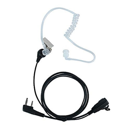 Tube Earpiece Compatible with Baofeng UV-5R | 1-Pack, K1 2-pin, acoustic tube, inline PTT mic; Compatible with UV-5R BF-888S H-777 RT21 TK-2402