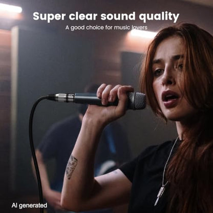 MOSWAG XLR Female to 1/4 Male Microphone Cable Quarter Inch to XLR Cable | 3 Pin Shielded Microphone Cord 24K Gold Plated OFC Shielding Compatible with Mixer Power Amp Sound Console Studio Recording - size: 16.4 ft