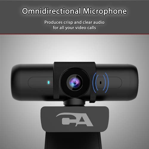 Cyber Acoustics WC-2000 1080p Webcam, Auto-Focus, Privacy Shutter | Omnidirectional Microphone, Universal Monitor Mount, 65-Degree Field of View, USB-A Plug-and-Play - size: WC-2000