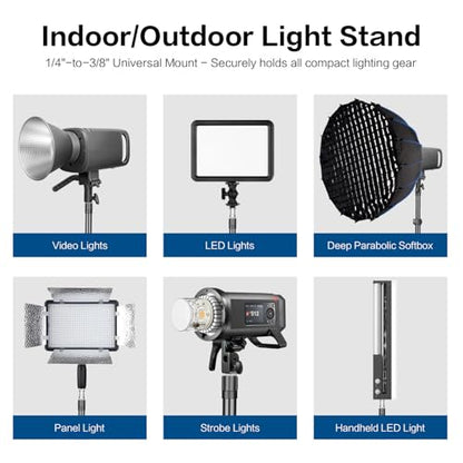 FreeSea MT-03 Heavy Duty Photography Light Stand, Aluminum Alloy Tripod - color: Aluminum