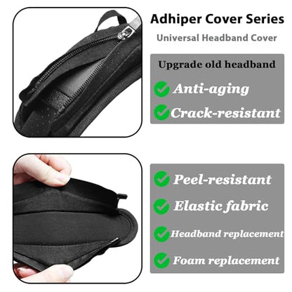 Adhiper Universal Headband Cover for Jabra Evolve 2 85/75/65/55/50/40/30 | for Jabra Evolve 75/65/40/30/20, Evolve3 85/75 Headsets, 6mm Thick Neoprene Cushion Covers , with Hanging Loop