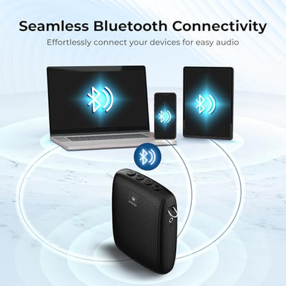 WinBridge Portable Voice Amplifier with Bluetooth Lavalier Microphone,Teacher Mic with Speaker,Wireless Lapel Amplifier for Teachers, Clip On Microphone System Bluetooth Speaker,Mini Megaphone WB006