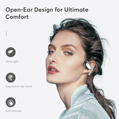 Boytond Ultra Open Ear Earbuds - Ergonomic Clip-On Earbuds, Small Bone Conduction Over-The-Ear Headphones with Waterproof Design, Perfect Running Headphones for Sports and Fitness, Carbon Black