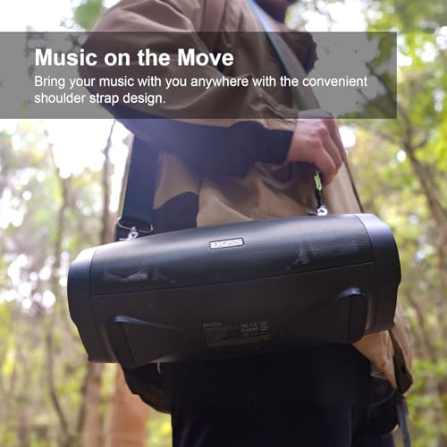DOSS Extreme Boom Pro D100 Wireless Bluetooth Speaker, IPX6 Waterproof | 140W Peak Loud Sound, Extra Bass, 24H Playtime, Beat-Sync Lights, Power Bank, Portable, Outdoor, Camping, Beach, Yard, Black - color: Black