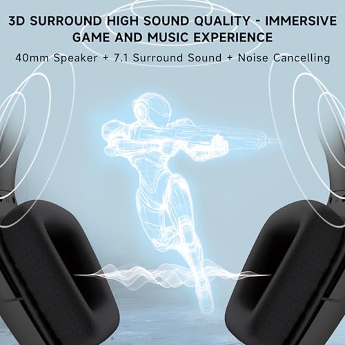AOC Wired Gaming Headset for PS5, Xbox, PC, HD Mic, Stereo Bass, 79in Cable | 207g Ultra-Lightweight Gaming Headphones with 3.5mm Splitter, Gamer Gifts - color: Jet Black