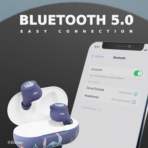 Disney Lilo and Stitch Bluetooth Earbuds w/Charging Case- Wireless Headphones w/Built-in Mic+ Up to 30 Hrs Playtime- Lilo and Stitch Gifts for Girls,Boys,Women,Men,All Fans of Lilo and Stitch Stuff - color: Stitch Lick