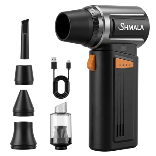150000RPM 2 in 1 Air Duster & Vacuum, Cordless Electric Compressed Air Duster with 4 Speed & One-Click MAX, Rechargeable Air Blower for PC Car Keyboard Cleaning