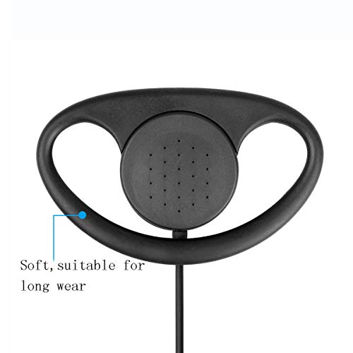 Retevis Walkie Talkie Earpiece with Mic, for RT22/RT68/RT21/H777/RT68H | D Shape, Double Wire, 2 Pin , Compatible with Pxton, Baofeng BF-888S, Kenwood Walkie Talkie, Two Way Radio Headset(10 Pack) - style: D Shape Earhook