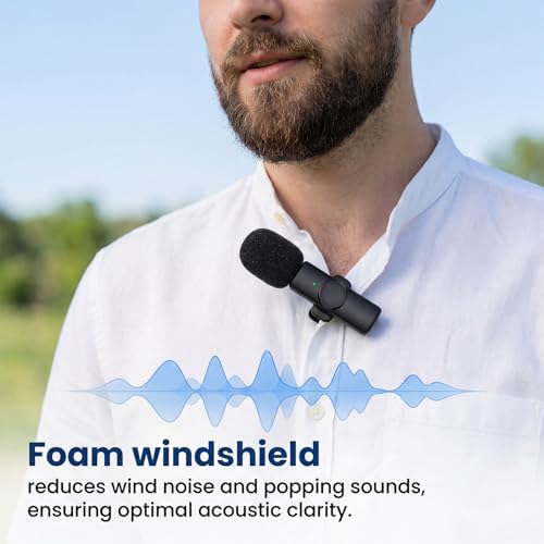 Microphone Cover, 8 PCS Mini Wireless Furry Mic Windscreen & Foam Cover Set Windproof Microphone Windscreen Wind Muff Foam Mic Covers for Lavalier Microphones, to Reduce Plosive Highlight the Vocals