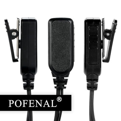 RDM2070D 2-Wire Surveillance Earpiece for Motorola Walkie Talkies (CLS1410/CP200/GP2000) & Bearcom Radios - Walkie Talkie Radio Headset with Big PTT Mic & 2-Pin Acoustic Tube(1 Pack) - size: 1 pack (G-Shape)