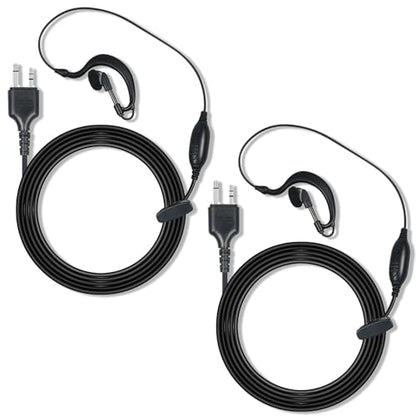 Walkie Talkie Earpiece with Mic, 2-Pin G-Shape Headset for Midland