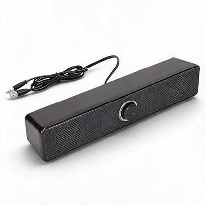 Wired Computer Speaker with Volume Control, USB Powered | Slim Soundbar for Desktop PC, Laptop, Monitor, 3.5mm Audio Input, Plug and Play
