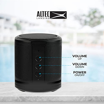 Altec Lansing HydraMicro - Waterproof Bluetooth Speaker, Lightweight & Portable Speaker for Travel & Outdoor Use, Black - color: Black, style: HydraMicro