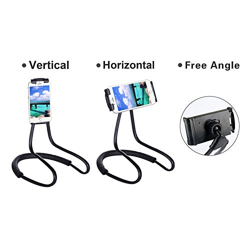 011 Neck Cell Desk Bed,Bike and Motorcycle Mount,Lazy Bracket Mobile Phone Stand Holder (Black) - color: Black