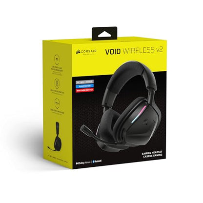 Corsair Void v2 Wireless Bluetooth PC PS5 Switch Gaming Headset – Black - color: Black