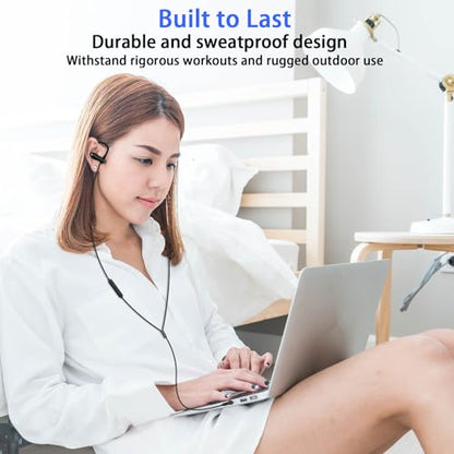 Wired Over Ear Earbuds 3.5mm Sport Headphones with Ear Hooks& Mic | Wrap Around EarBuds Wired Earphones 5.9ft Cord for Chromebook Laptop/iPad Plug in EarBuds for Computer/Samsung A15 A14 School