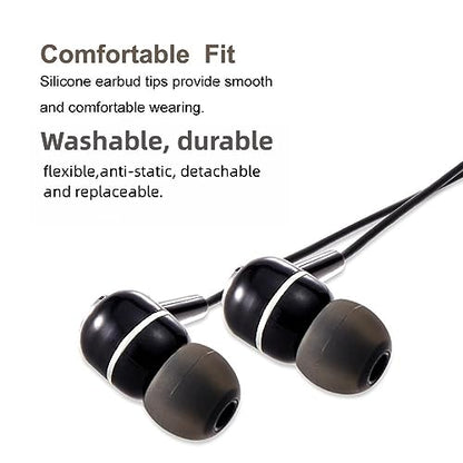 Earbud Tips Soft Silicone Earbuds Replacement Tips Fit for in-Ear Headphones(Inner Hole from 3.8mm -4.2mm Earphones) 9 Pairs S/M/L,Black