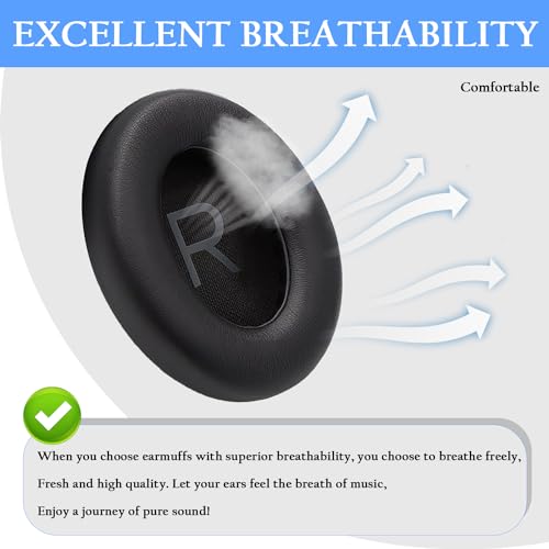 Adhiper Replacement Ear Pads for Bose 700/NC700 Wireless Headphones,NC700 Protein Leather Ear Cushions,Headphone Earpads with Memory Foam (Black - color: Black