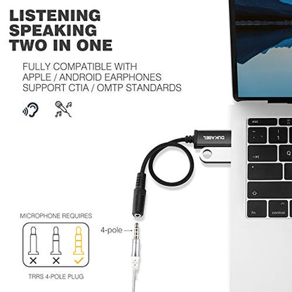 USB to 3.5mm Jack Audio Adapter, USB-A to AUX Cable for PC, PS4, PS5-50CM | TRRS-Mic Supported, DAC Chip, 16bit/48KHz, Compatible with Windows, PC, Laptop, Mac, Linux, Desktops, PS4, PS5 - size: 19 inch / 50cm