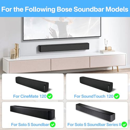 tiebutie WB-120 Wall Mount Kit for Bose Solo 5 Soundbar Wall Mount-Sound bar Mount Under TV for Bose CineMate 120 SoundTouch 120 Solo Soundbar Series II with Mounting Hardware Screw and Wall Anchors
