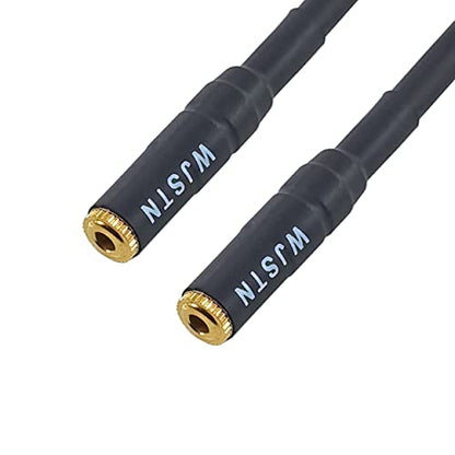 WJSTN Right Angle 1/4 TRS to 3.5mm Adapter Cable 6.35mm 1/4 Male to 3.5mm 1/8 Female Stereo Headphone Adapter 6in 2-Pack