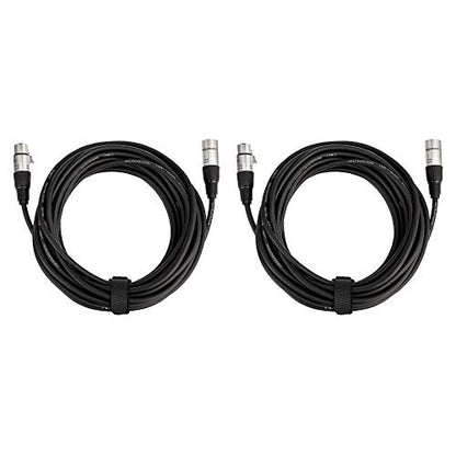 Amazon Basics 4-Pack XLR Male to Female Microphone Cable for Speaker or PA System, All Copper Conductors, 6MM PVC Jacket, 25 Foot, Black - size: 25 Feet (Pack of 2), style: 2-Pack