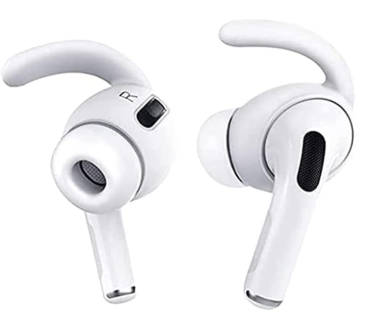 Ear Hooks Kit Replacement for Air Pods Pro, 2 Pairs Over-Ear Soft Ear Hooks & 2 Pairs Anti Slip Silicone Eartips & 3 Pairs S/M/L In-Ear Eartips, Fit Air Pods Pro 1+1+2S+3 White - color: White