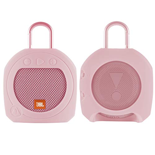 Protective Silicone Stand Up Case for JBL Clip 3 Waterproof Portable Speaker (Pink) - color: Pink