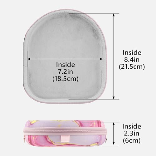 Geekria NOVA Headphones Case for Over-Ear Headphones, Replacement Hard Shell Travel Carrying Bag with Cable Storage Compatible with B&O Beoplay HX, Bose QC Ultra II and More (Pink Marble)
