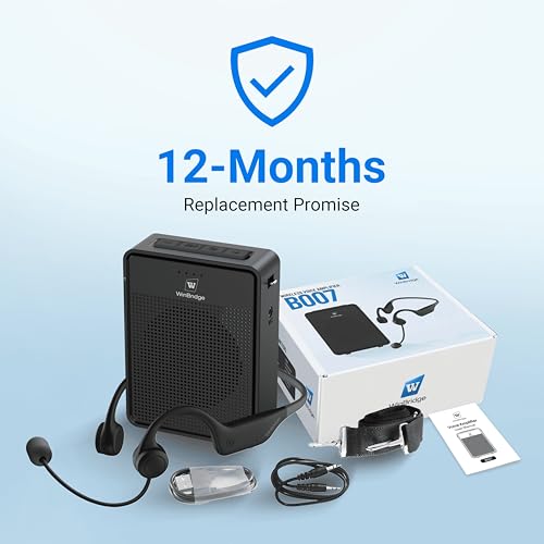 Voice Amplifier Wireless Ear-Hook Headset Microphone B007 | Portable Microphone and Speaker Pa System , 15W Speaker with Noise Cancelling Bluetooth Mic for Teachers, Fitness, Elderly