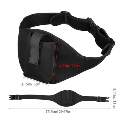 NOLITOY Microphone Holder Belt Adjustable Neoprene Mic Pack Belt with Quick Release Buckle Front Pocket Microphone Carrier Pouch for Fitness Training Yoga Outdoor Use