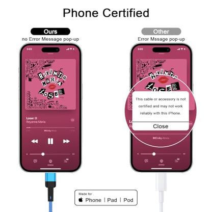 Aux Cord for iPhone,6FT Lightning to 3.5mm AUX Cable for Car Stereo,Speaker Headphone Jack Adapter Male Aux Stereo,Audio Auxiliary Cable Compatible for iPhone 14 Pro Max 14 Plus/14/13/12/11/XR/X/8/7