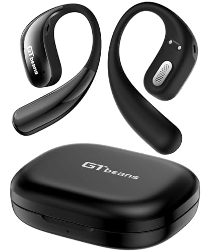 Open Ear Earbuds, Soft Earhook, 56H Playtime, Bluetooth 6.0, Bass - color: Black