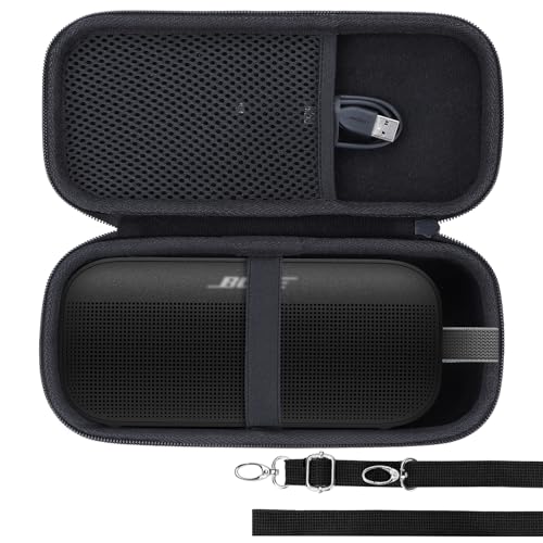 Lebakort Hard Case Compatible with Bose SoundLink Flex 2nd Gen/Bose SoundLink Flex Portable Speaker, Black Case - color: Black Case