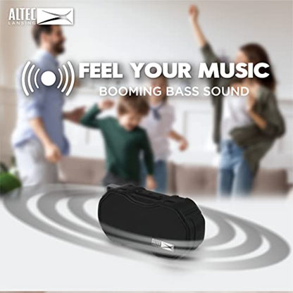Altec Lansing - Portable Bluetooth Speaker, Waterproof IP67 - color: Black