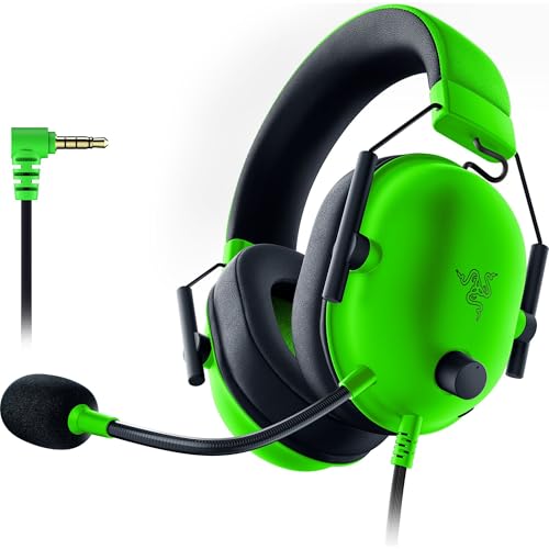 Razer BlackShark V2 X Gaming Headset, 3.5mm Audio Jack, Green - color: Green, size: 3.5 mm (Pack of 1), style: PC
