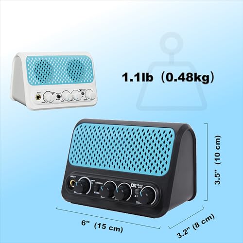 Dekode iG-10Mini Electric Guitar Amplifier, 10W Portable Mini Guitar Amp with Reverb, Clean/Overdrive Channels, Bluetooth, Headphone Jack, 4-6H Playtime, Rechargeable, Travel and Outdoor Use | BT 5.0, 2 Channels (Clean/Overdrive), 1.75” Speaker, Headphone