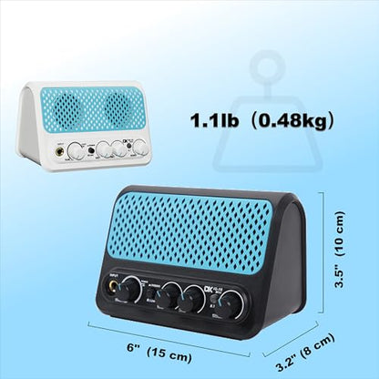 Dekode iG-10Mini Electric Guitar Amplifier, 10W Portable Mini Guitar Amp with Reverb, Clean/Overdrive Channels, Bluetooth, Headphone Jack, 4-6H Playtime, Rechargeable, Travel and Outdoor Use | BT 5.0, 2 Channels (Clean/Overdrive), 1.75” Speaker, Headphone