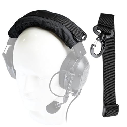 Universal Tactical Headphone Cover Advanced Modular Headset Headband Pad Protection Cushion Wrap Cloth Strip Compatible for HOWARD PELTOR MSA COM-TAC II 3M OPSMEN Military Shooting Earmuffs (Black)
