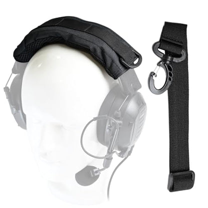 Universal Tactical Headphone Cover Advanced Modular Headset Headband Pad Protection Cushion Wrap Cloth Strip Compatible for HOWARD PELTOR MSA COM-TAC II 3M OPSMEN Military Shooting Earmuffs (Black)