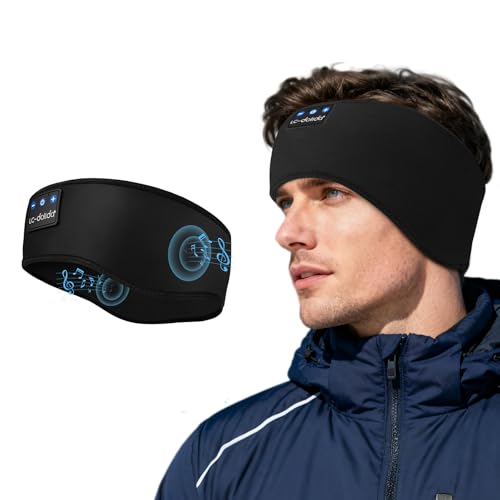 LC-dolida Sleep Headphones Bluetooth 5.4, Headband Headphones Earphones Wireless, Sleep Mask for Gifts,Workout,Jogging,Yoga(Ink) - color: Ink