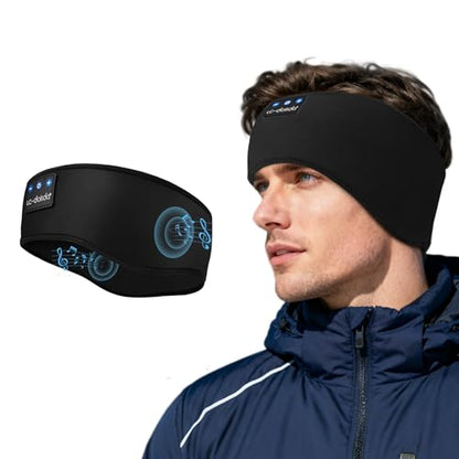 LC-dolida Sleep Headphones Bluetooth 5.4, Headband Headphones Earphones Wireless, Sleep Mask for Gifts,Workout,Jogging,Yoga(Ink) - color: Ink