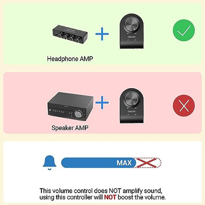 Cubilux 3.5mm Stereo Volume Controller, Headphones Volume Attenuator with Full Aluminum Alloy Case for Interference Isolation, 1/8-Inch Volume Inline Volume Control