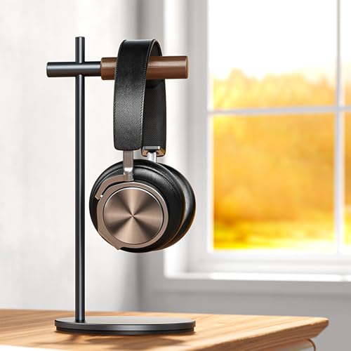 Oak Headphone Stand, Wood Headset Stand for Desk, Universal Holder for Airpods max, Bose, Beats, Gaming, Apple Vision Pro, VR Display Stand (Gray) - color: Gray