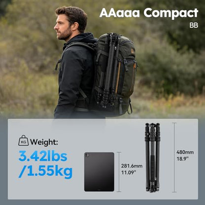 SIRUI Carbon Fiber 2-in-1 Tripod/Monopod, 360° Ball Head, Detachable Leg as Monopod/Trekking Pole, 8kg/17.6lbs Payload, Max 66.18" – Lightweight Travel for DSLR Mirrorless Outdoor Hiking AM-7C - style: Carbon Tripod&Monopod