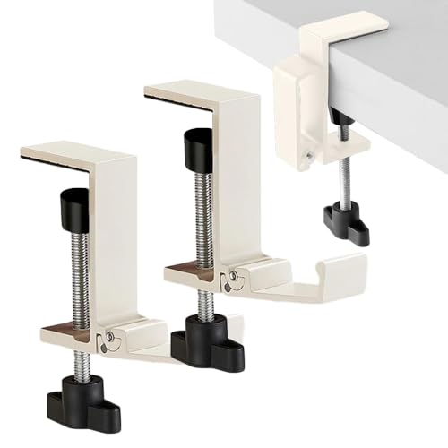 Foldable Headphone Stand Hanger Holder Under Desk Aluminum Alloy Headset Stand Fit for Gaming PC Accessories Universal Space Save Mount Clamp Hook Suitable for Xbox/PS4 Controller Office Computer Desk - color: White