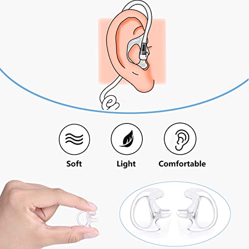Replacement Earmold Earpiece Earbud Earplug Ear Mold for Walkie Talkie Acoustic Tube Earpiece,Soft Silicone Earmould Replacement Earpiece Insert for Two Way Radio Air Acoustic Headset (Pair of 12) - color: 12 pair(3 Larger+6 Medium+3 Small)