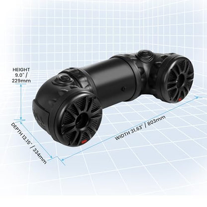 BOSS Audio Systems ATV85B ATV UTV Sound System, Amp and 8 Inch Speakers - style: 8" Speakers, Black