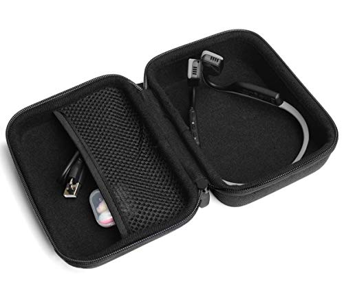 case Compatible with Shokz openrun, openrun pro, openrun Mini, openmove, opencomm, Aftershokz Aeropex, OpenMove, Trekz, Trekz Mini, Trekz Air, Bluez 2, 2S; KSCAT, Sades, DIGICare, allmity - color: Black with black zip